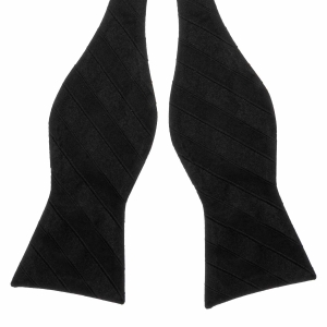 Mucha do wiązania jedwabna w czarno - grafitowa w paski żakardowa EM