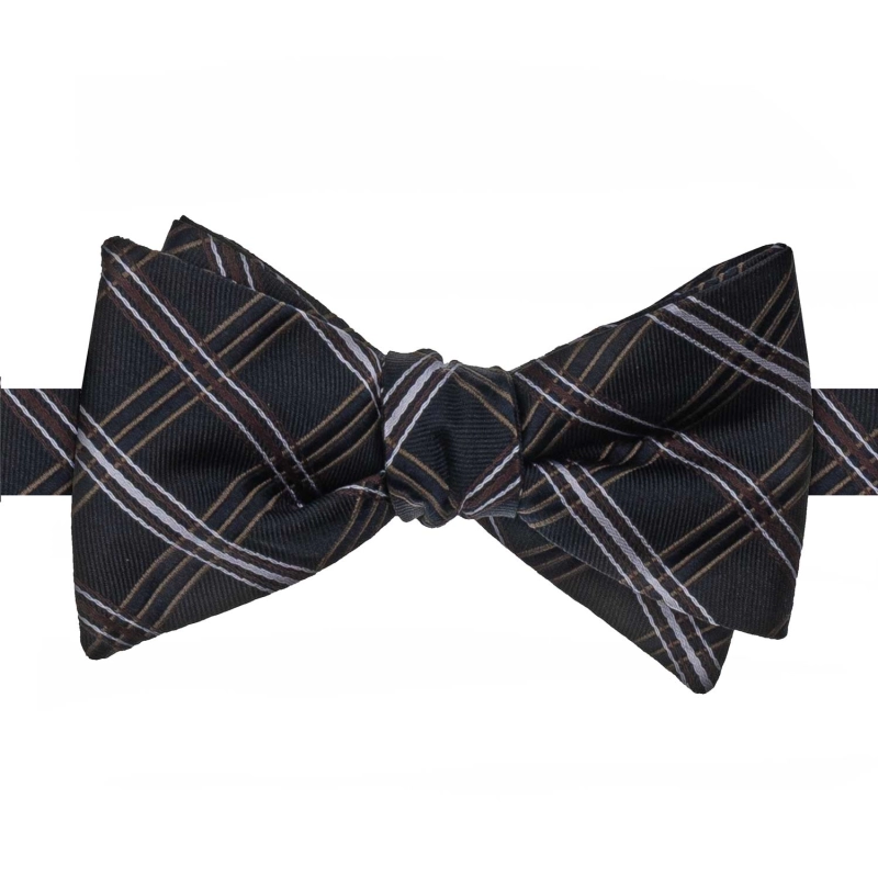 Mucha do wiązania jedwabna granatowa w paski żakardowa EM