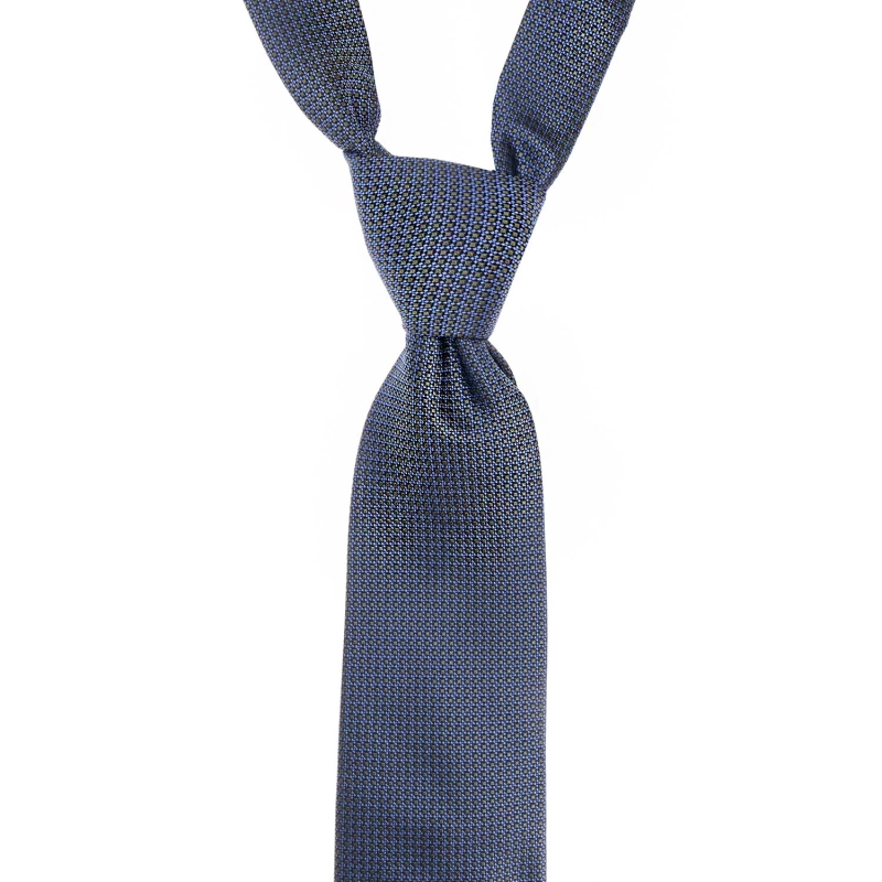 Krawat jedwabny granatowy z mikrowzorem PREMIUM EM