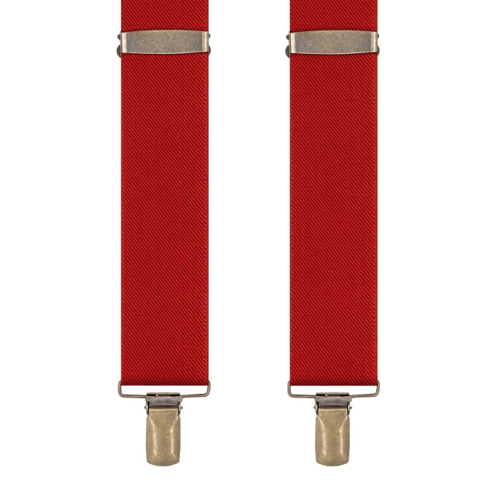 Szelki do spodni czerwone z fakturą gładkie EM