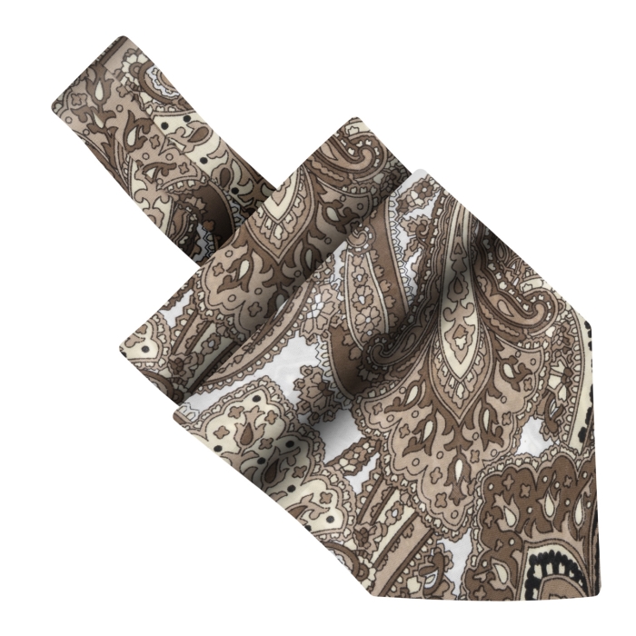 Fular bawełniany beżowy w paisley EM