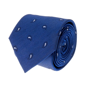 Krawat jedwabny granatowy we wzór paisley PREMIUM EM