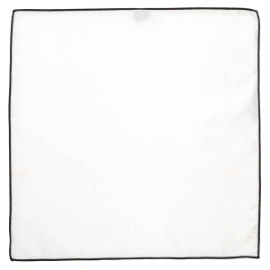 Poszetka biała z czarnym obszyciem EM