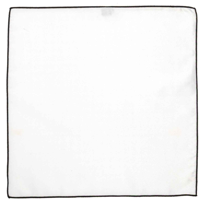 Poszetka biała z czarnym obszyciem EM