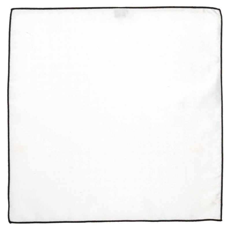 Poszetka biała z czarnym obszyciem EM