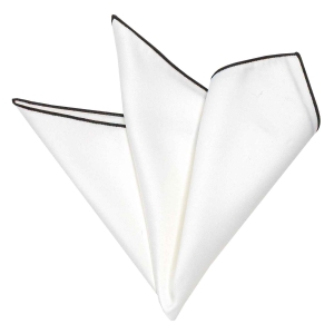 Poszetka biała z czarnym obszyciem EM