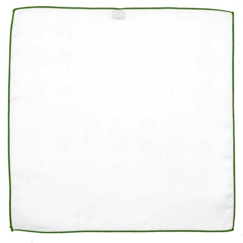 Poszetka biała z zielonym obszyciem EM