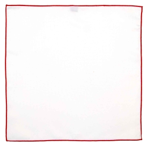 Poszetka biała z czerwonym obszyciem EM