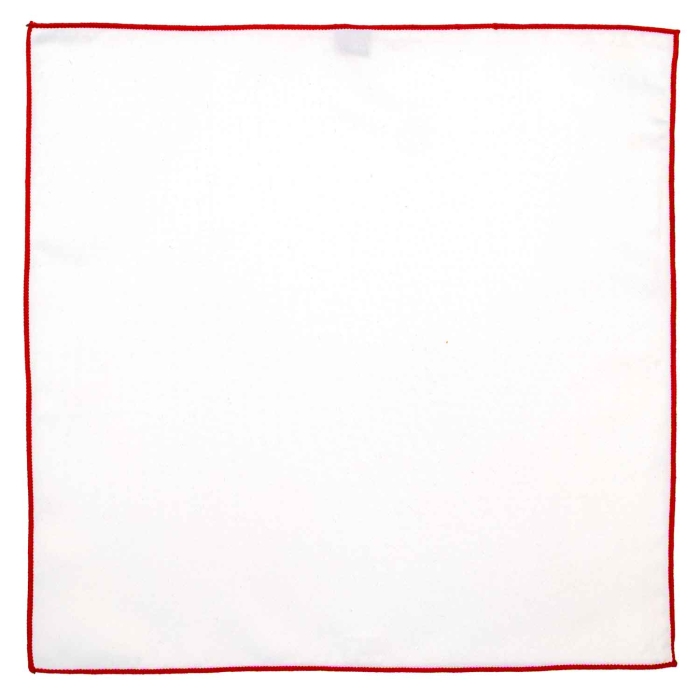 Poszetka biała z czerwonym obszyciem EM