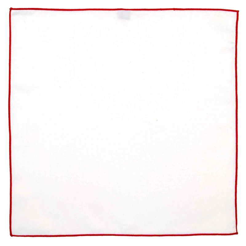 Poszetka biała z czerwonym obszyciem EM