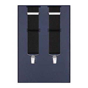 Szelki do spodni gładkie czarne EM 18