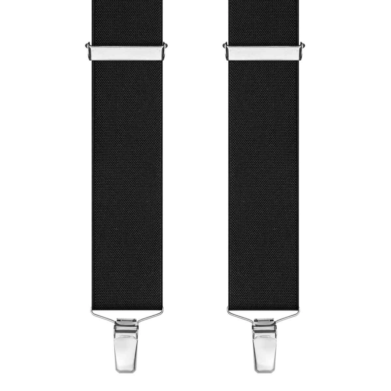 Szelki do spodni gładkie czarne EM 18