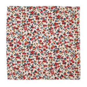 Zestaw prezentowy dla mężczyzny w kolorze kremowym w kwiaty: mucha + poszetka zapakowane w pudełko EM