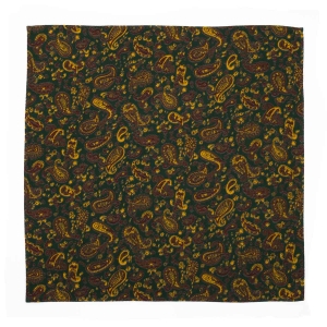 Zestaw prezentowy dla mężczyzny w kolorze ciemno zielonym w paisley: mucha + poszetka zapakowane w pudełko EM