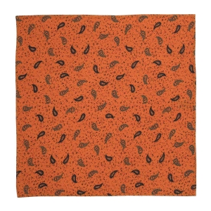 Zestaw prezentowy dla mężczyzny w kolorze pomarańczowym w paisley: mucha + poszetka zapakowane w pudełko EM