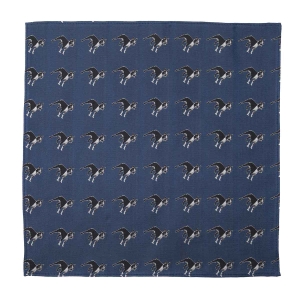 Zestaw prezentowy dla mężczyzny w kolorze granatowym w buldogi francuskie: mucha + poszetka zapakowane w pudełko EM