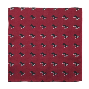 Zestaw prezentowy dla mężczyzny w kolorze bordowym w border collie: mucha + poszetka zapakowane w pudełko EM