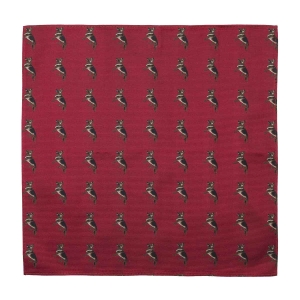 Zestaw prezentowy dla mężczyzny w kolorze bordowym w owczarki niemieckie: mucha + poszetka zapakowane w pudełko EM