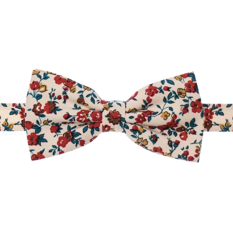 Mucha bawełniana kremowa w kwiaty EM