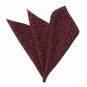 Poszetka bawełniana bordowa w drobne kwiaty EM