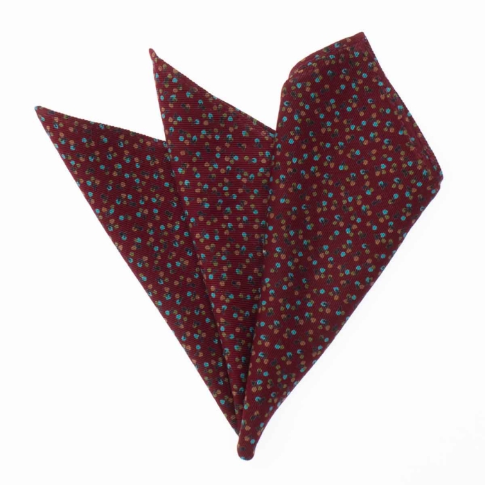 Poszetka bawełniana bordowa w drobne kwiaty EM