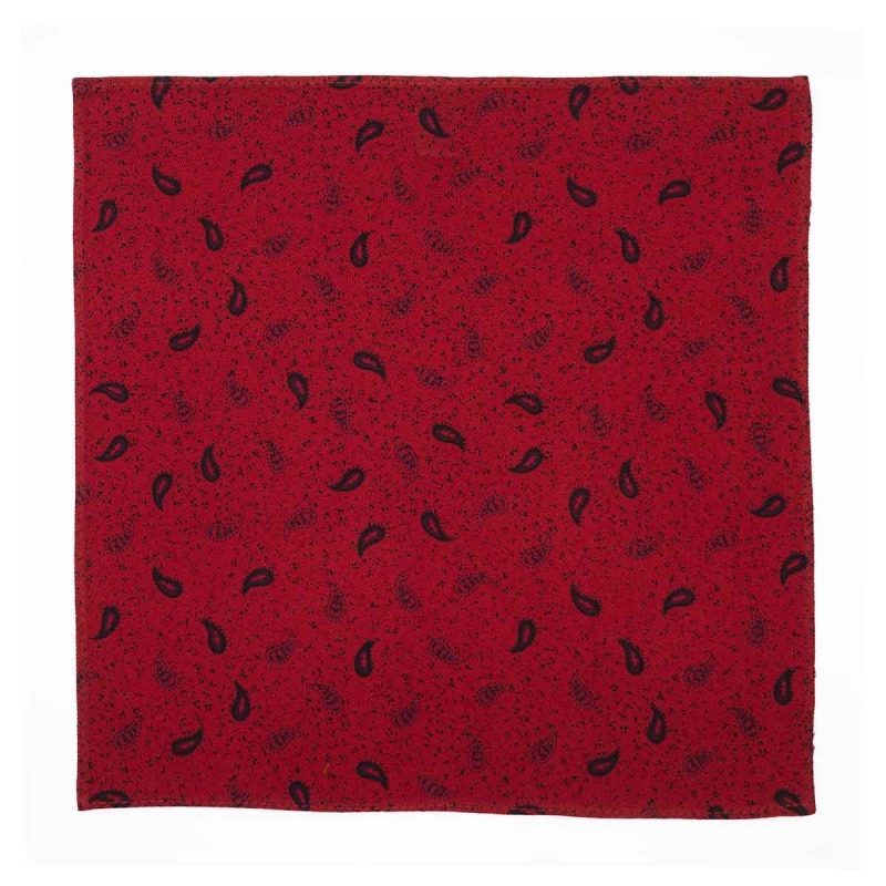 Poszetka bawełniana czerwona w paisley EM