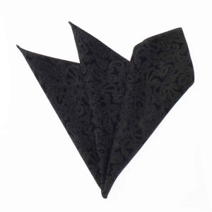 Poszetka bawełniana czarna w paisley EM