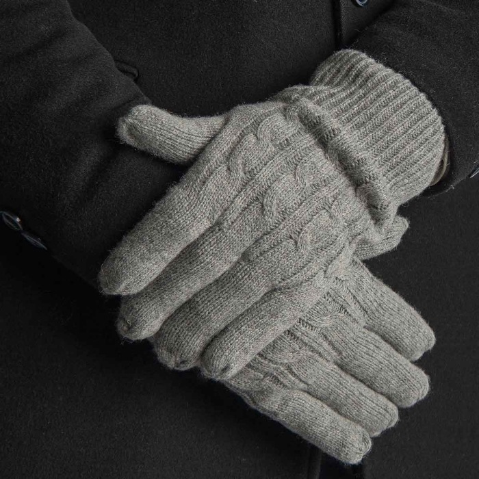 Rękawiczki wełniane grube uniwersalne - szare EM
