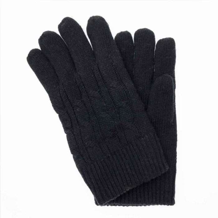 Rękawiczki wełniane grube uniwersalne - czarne EM