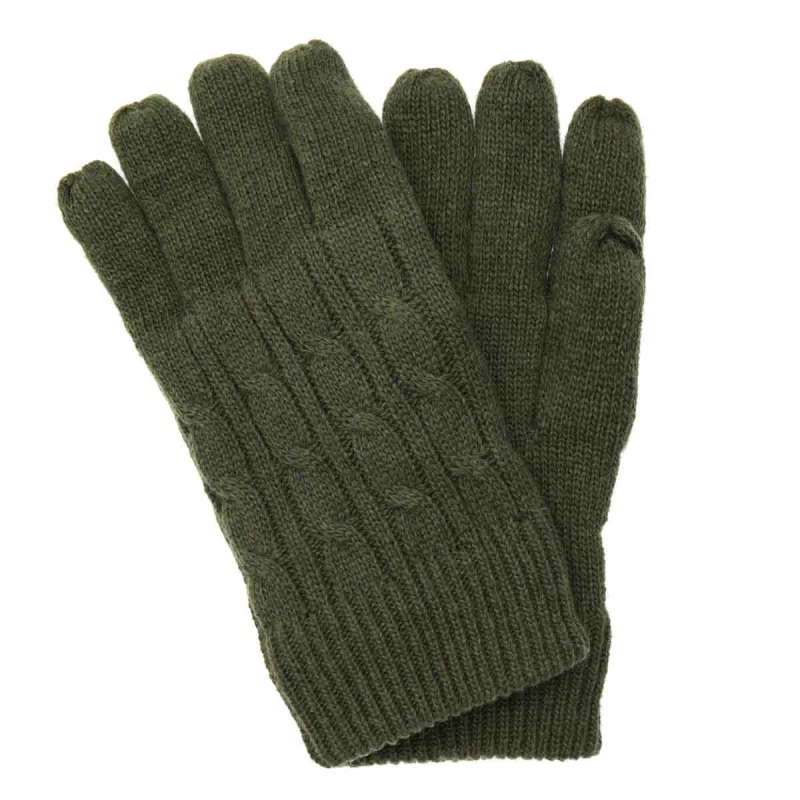 Rękawiczki wełniane grube uniwersalne - zielone / khaki EM