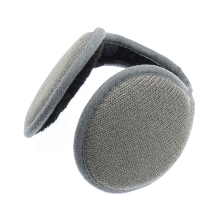 Nauszniki zimowe szare gładkie z ociepleniem EM