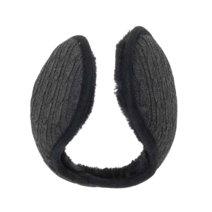 Nauszniki zimowe ciemno-szare "sweterkowe" z ociepleniem EM