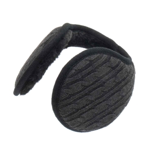 Nauszniki zimowe ciemno-szare "sweterkowe" z ociepleniem EM