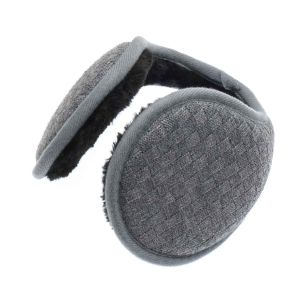 Nauszniki zimowe jasno-szare "sweterkowe" z ociepleniem EM