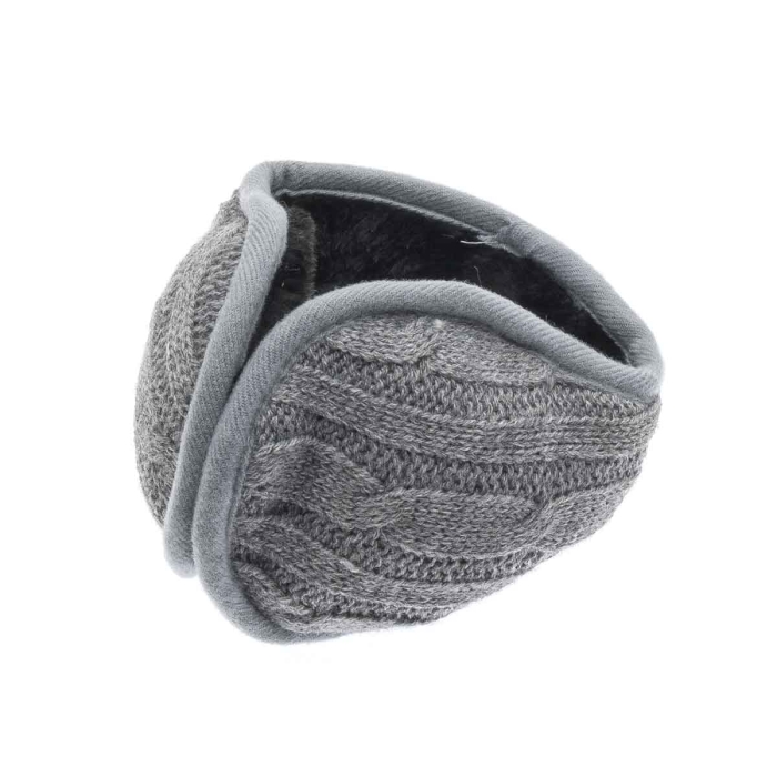 Nauszniki zimowe szare z ociepleniem składane EM 3