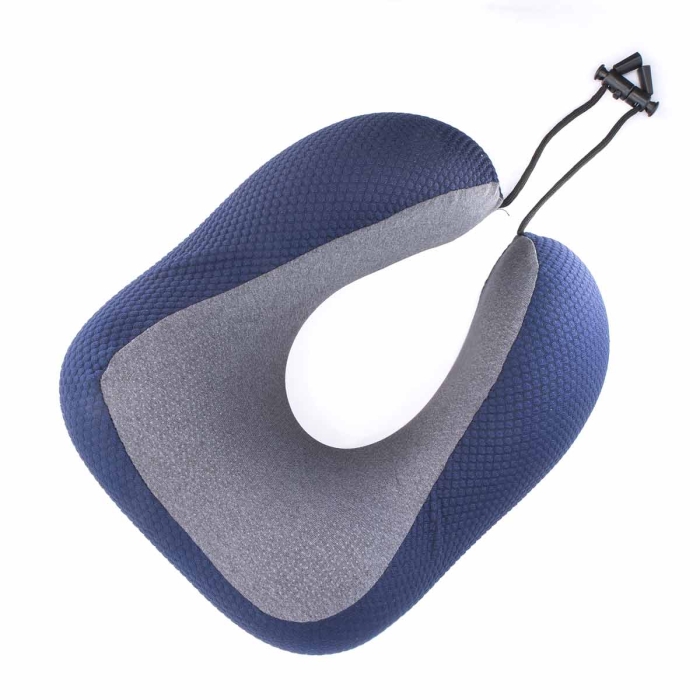 Zagłówek podróżny w kolorze szaro-granatowym EM