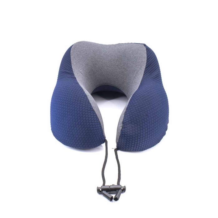 Zagłówek podróżny w kolorze szaro-granatowym EM