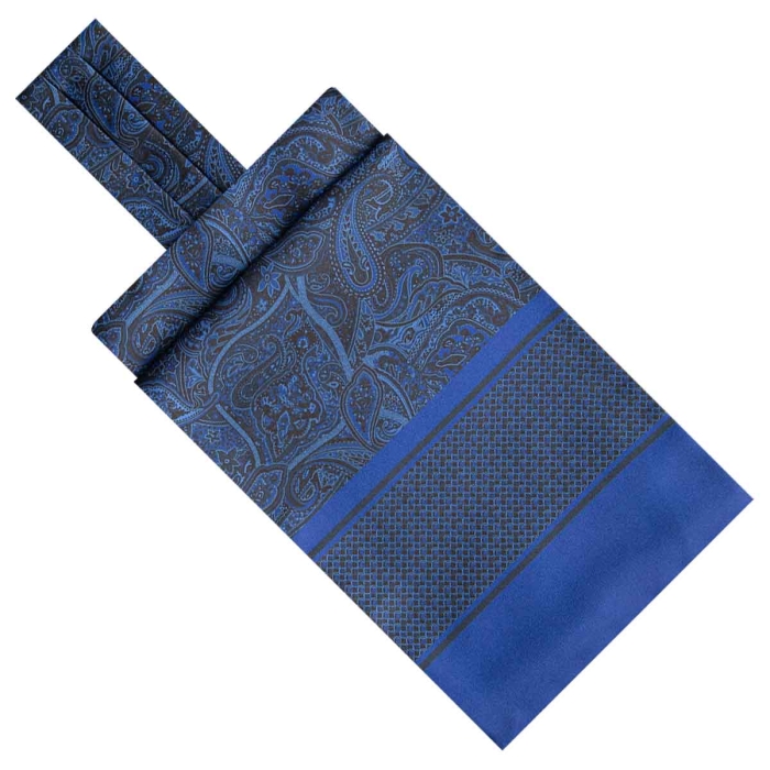 Fular - askot jedwabny bordowy/czerwony elegancki w paisley / mikrowzór EM