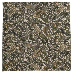 Zestaw prezentowy dla mężczyzny w kolorze białym w paisley: mucha + poszetka zapakowane w pudełko EM