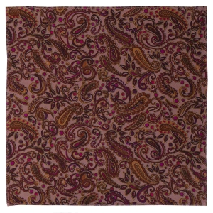 Zestaw prezentowy dla mężczyzny w kolorze wrzosowym w paisley: mucha + poszetka zapakowane w pudełko EM