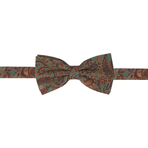 Zestaw prezentowy dla mężczyzny w kolorze zielonym w paisley: mucha + poszetka zapakowane w pudełko EM