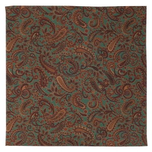 Zestaw prezentowy dla mężczyzny w kolorze zielonym w paisley: mucha + poszetka zapakowane w pudełko EM