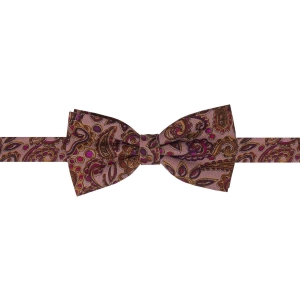 Zestaw prezentowy dla mężczyzny w kolorze wrzosowym w paisley: mucha + poszetka zapakowane w pudełko EM