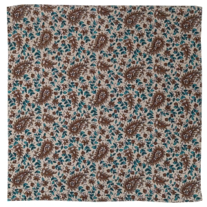 Zestaw prezentowy dla mężczyzny w kolorze bezowym w paisley: mucha + poszetka zapakowane w pudełko EM