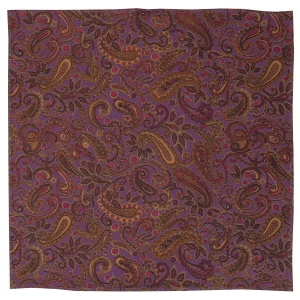 Zestaw prezentowy dla mężczyzny w kolorze fioletowym w paisley: mucha + poszetka zapakowane w pudełko EM