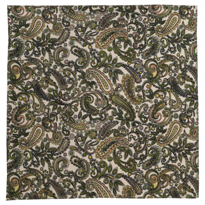 Poszetka bawełniana biała w paisley EM