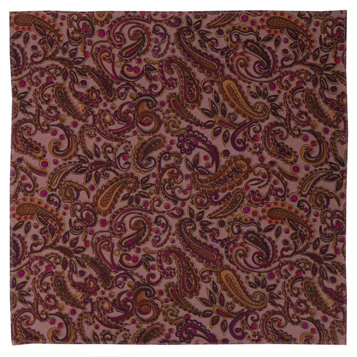 Poszetka bawełniana wrzosowa w paisley EM