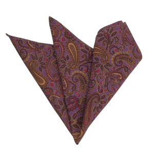 Poszetka bawełniana fioletowa w paisley EM