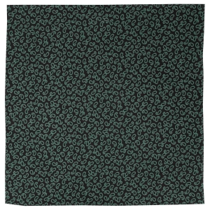 Poszetka bawełniana czarna w zielone paisley EM