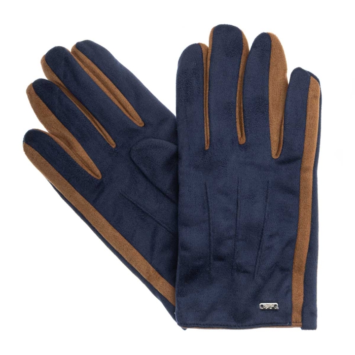 Rękawiczki bawełniane granatowo brązowe EM